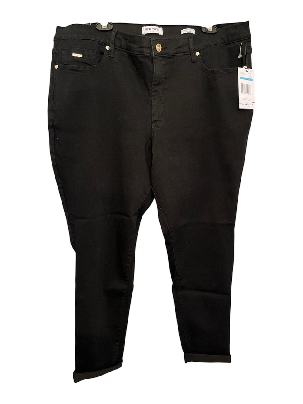 Nine West Black Skinny Ankle Jeans with Gold-Tone Hardware